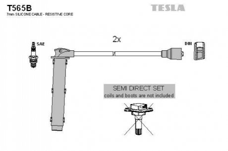 Комплект кабелів запалювання TESLA T565B (фото 1)