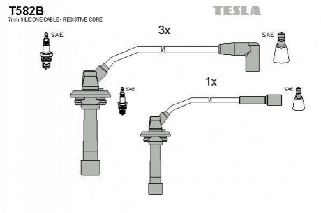 Комплект кабелів запалювання TESLA T582B