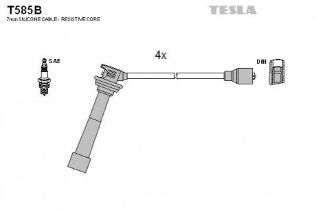 Комплект кабелів запалювання TESLA T585B (фото 1)