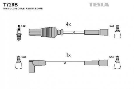 Комплект кабелів запалювання TESLA T728B