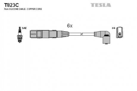 Комплект кабелей зажигания TESLA T823C (фото 1)