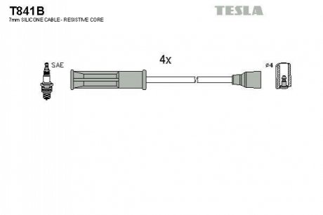 Комплект кабелів запалювання TESLA T841B