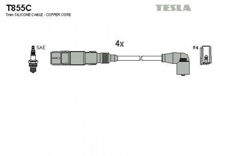 Комплект кабелів запалювання TESLA T855C (фото 1)