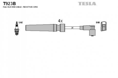 Комплект кабелей зажигания TESLA T923B
