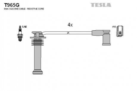 Комплект кабелів запалювання TESLA T965G
