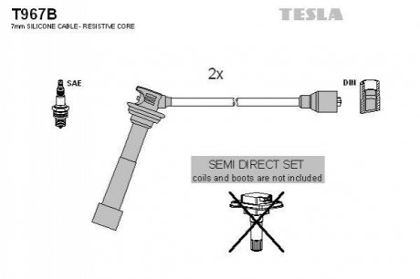 Комплект кабелей зажигания TESLA T967B (фото 1)