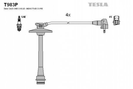 Комплект кабелів запалювання TESLA T983P (фото 1)