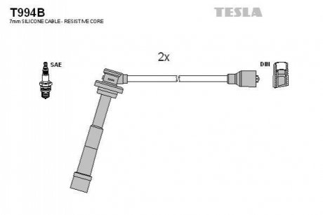 Комплект кабелів запалювання TESLA T994B (фото 1)