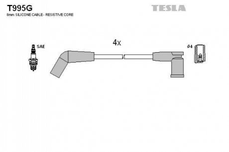 Комплект кабелів запалювання TESLA T995G