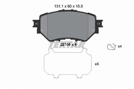 Колодки тормозные (передние) Mazda 3 1.5-2.5 13- (Akebono) TEXTAR 2215401 (фото 1)