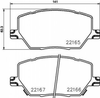 Тормозные колодки (передние) Fiat 500X 1.4-1.6/1.6-2.0D 14-/ Jeep Renegade1.4-1.6/2.0CRD 14- TEXTAR 2216501 (фото 1)
