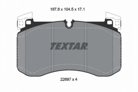 Колодки гальмівні (передні) MB GLE (V167/X167)/G-class (W463) 18- (Brembo) Q+ TEXTAR 2269701