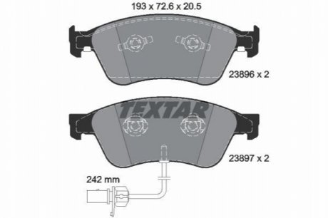 Комплект тормозных колодок TEXTAR 2389601 (фото 1)