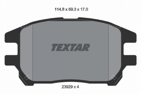 Тормозные колодки, дисковые. TEXTAR 2392901 (фото 1)