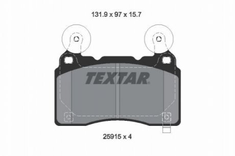 Тормозные колодки (передние) Opel Insignia B 17-/Tesla Model S 13-16 TEXTAR 2591501