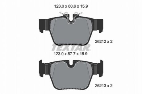 Тормозные колодки (задние) BMW X2 (F39) 18- B48 A20 TEXTAR 2621201