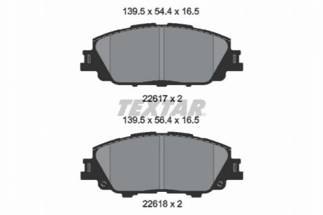 Колодки гальмівні (передні) Toyota Corolla/Yaris 18- (Advics) TEXTAR 2621701