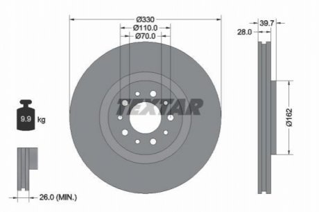 Тормозной диск TEXTAR 92145103