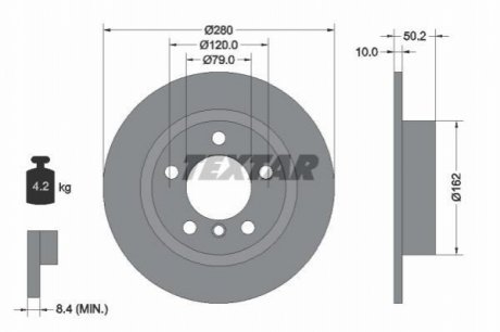 Диск тормозной TEXTAR 92238703 (фото 1)