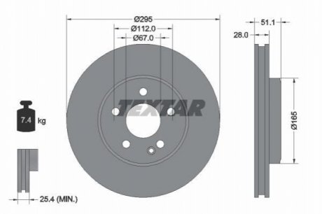 Тормозной диск TEXTAR 92241603