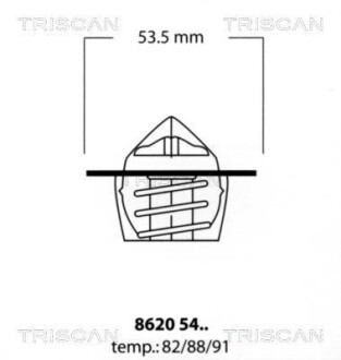 Термостат Citroen/Peugeot 88C 1.0-1.6 87- TRISCAN 86205488 (фото 1)