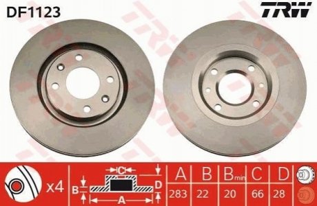 Тормозные диски TRW DF1123