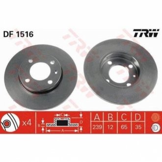 Тормозной диск TRW DF1516 (фото 1)