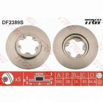 Гальмівний диск TRW DF2389S (фото 1)