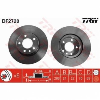 Тормозной диск TRW DF2720