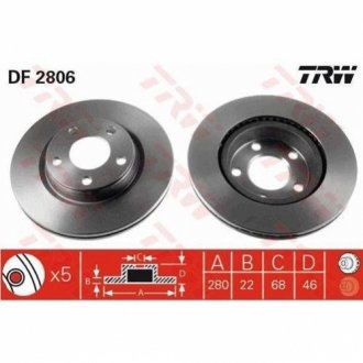 Гальмівний диск TRW DF2806