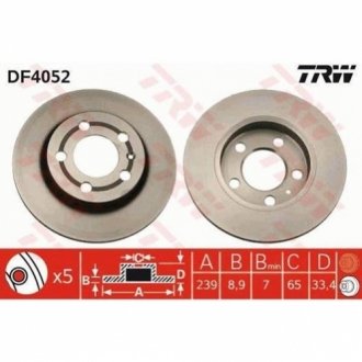 Тормозной диск TRW DF4052 (фото 1)