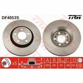 Тормозной диск TRW DF4053S