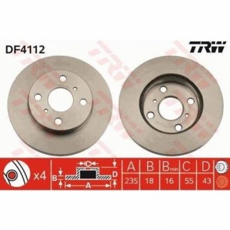 Тормозной диск TRW DF4112 (фото 1)