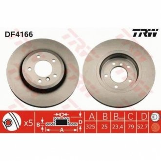 Гальмівний диск TRW DF4166 (фото 1)