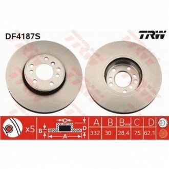 Тормозной диск TRW DF4187S (фото 1)