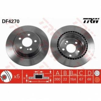 Тормозной диск TRW DF4270 (фото 1)