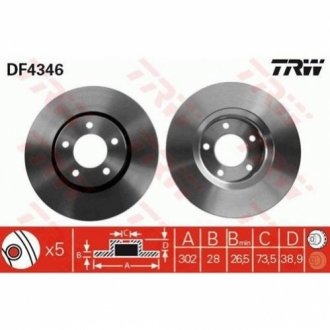 Тормозной диск TRW DF4346 (фото 1)