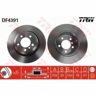 Тормозной диск TRW DF4391 (фото 1)