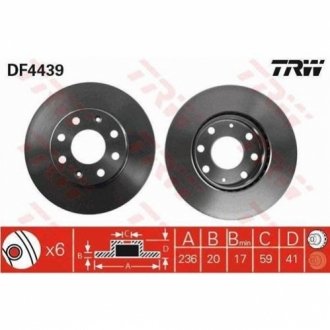 Гальмівний диск TRW DF4439 (фото 1)