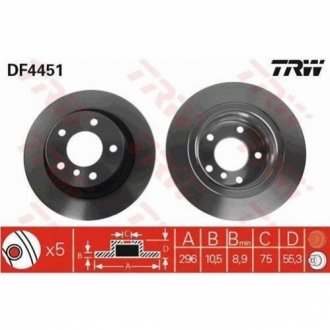 Тормозной диск TRW DF4451 (фото 1)