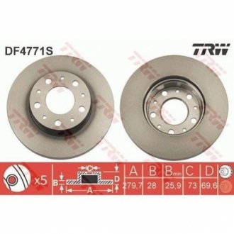 Тормозной диск TRW DF4771S (фото 1)