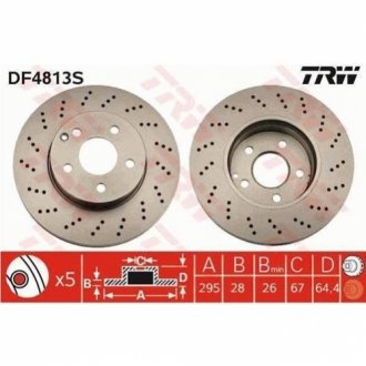 Тормозной диск TRW DF4813S (фото 1)