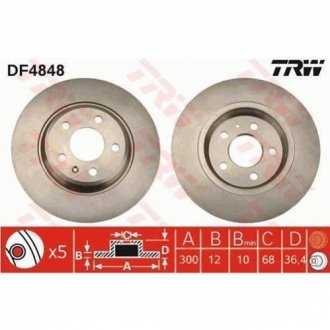 Тормозной диск TRW DF4848 (фото 1)