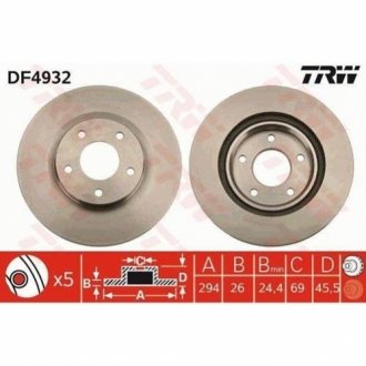 Тормозной диск TRW DF4932 (фото 1)