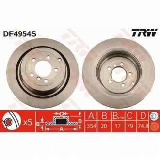 Тормозной диск TRW DF4954S (фото 1)