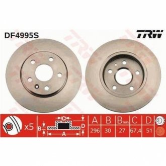 Тормозной диск TRW DF4995S (фото 1)