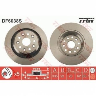 Тормозной диск TRW DF6038S (фото 1)