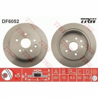 Тормозной диск TRW DF6052