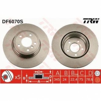 Тормозной диск TRW DF6070S