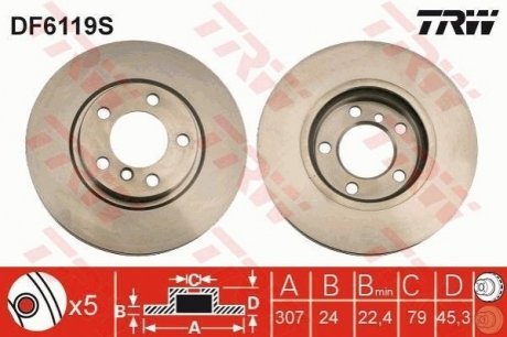 Диск гальмівний TRW DF6119S